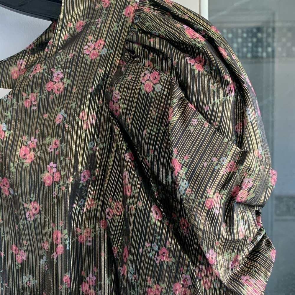 LoveShackFancy Mercy Floral-print Lamé-weave Dress - Picture 8 of 13